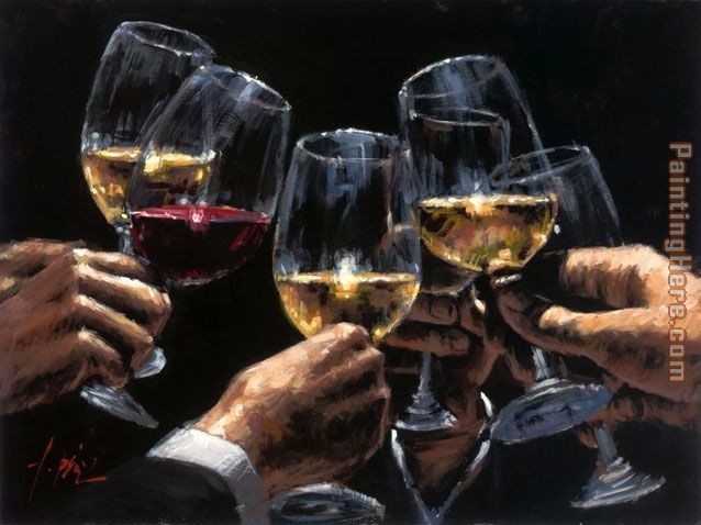 white and red painting - Fabian Perez white and red art painting